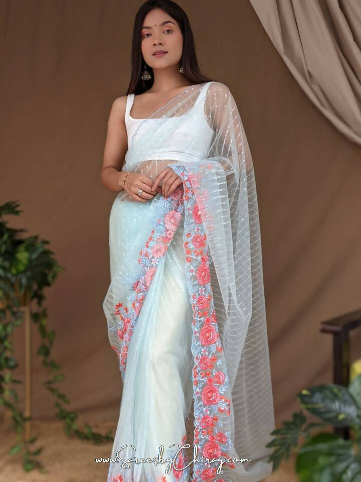 Vamsee Murari Sky Super Net Saree