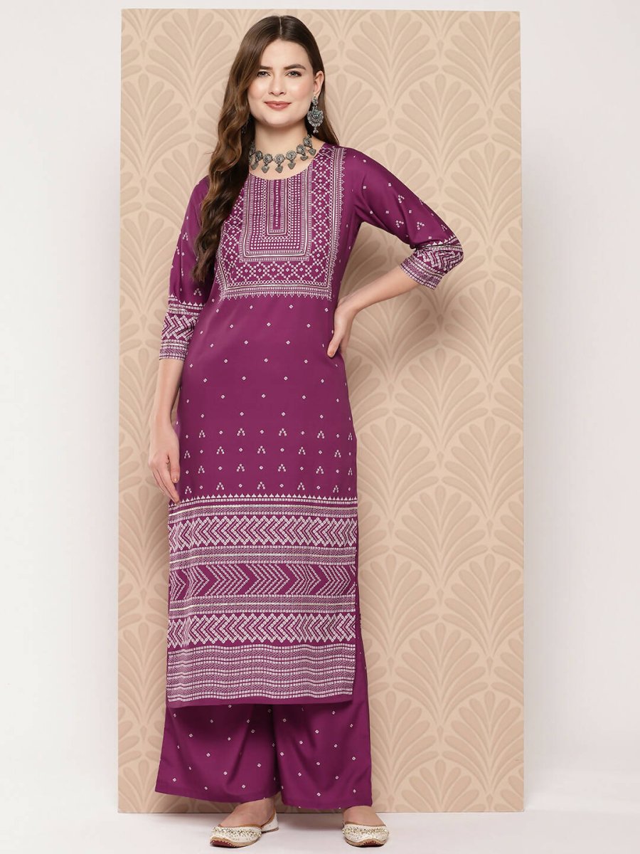 Ahalyaa Women's Traditional wear Kurta Set - Purple