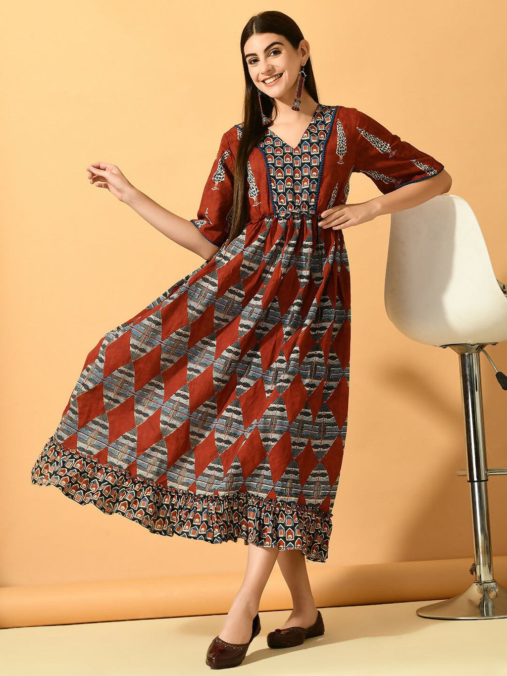 Myshka Women's Multi Fit and Flare Party Dress