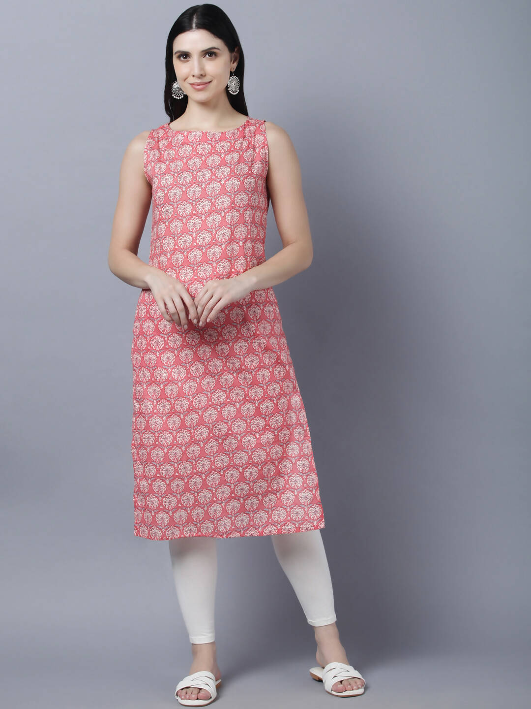 Myshka Stylish Pink Sleeveless Women's Kurta