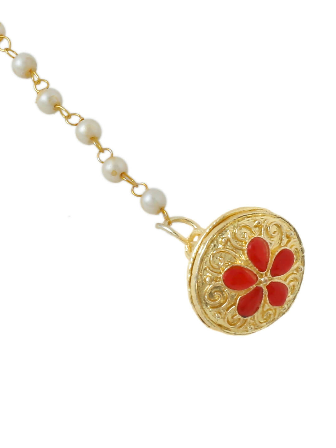 NVR Women's Trending Stylish Gold-Polished Maang Tikka