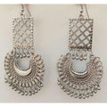 MS Fashion India Antique Silver Oxidized Vintage Chandbali Bollywood Style Earrings
