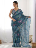 PR Fashion Moppich Georgette Digital Print With Mirror Work Saree