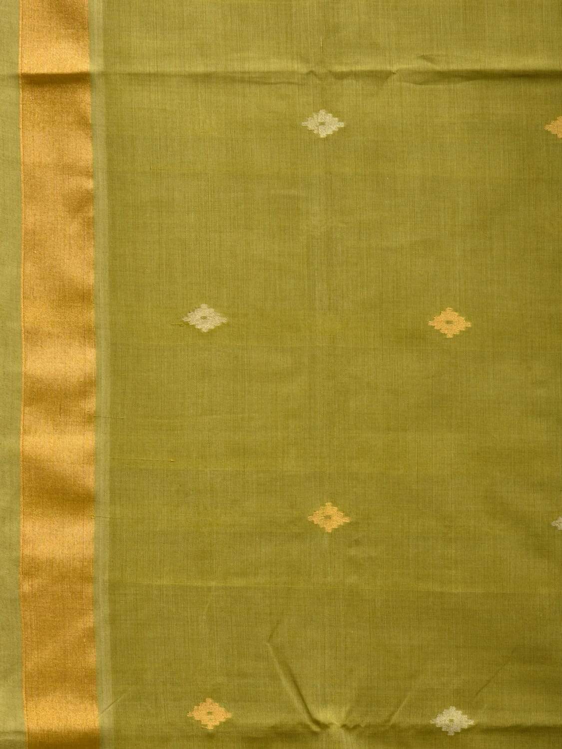 Olive Uppada Cotton Handloom Saree with Assorted Buta Pallu Design - Global Threads