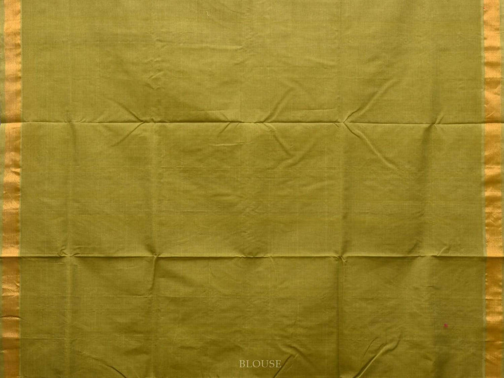 Olive Uppada Cotton Handloom Saree with Assorted Buta Pallu Design - Global Threads