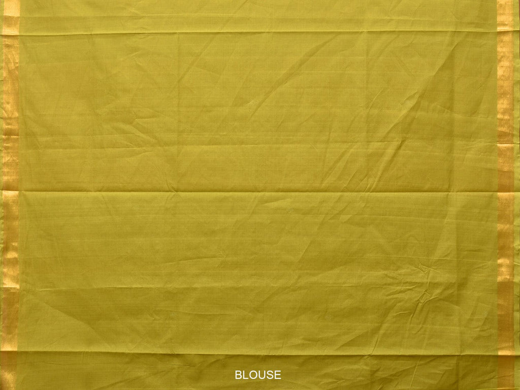 Olive Uppada Cotton Handloom Saree with Jamdani Pallu Design - Global Threads