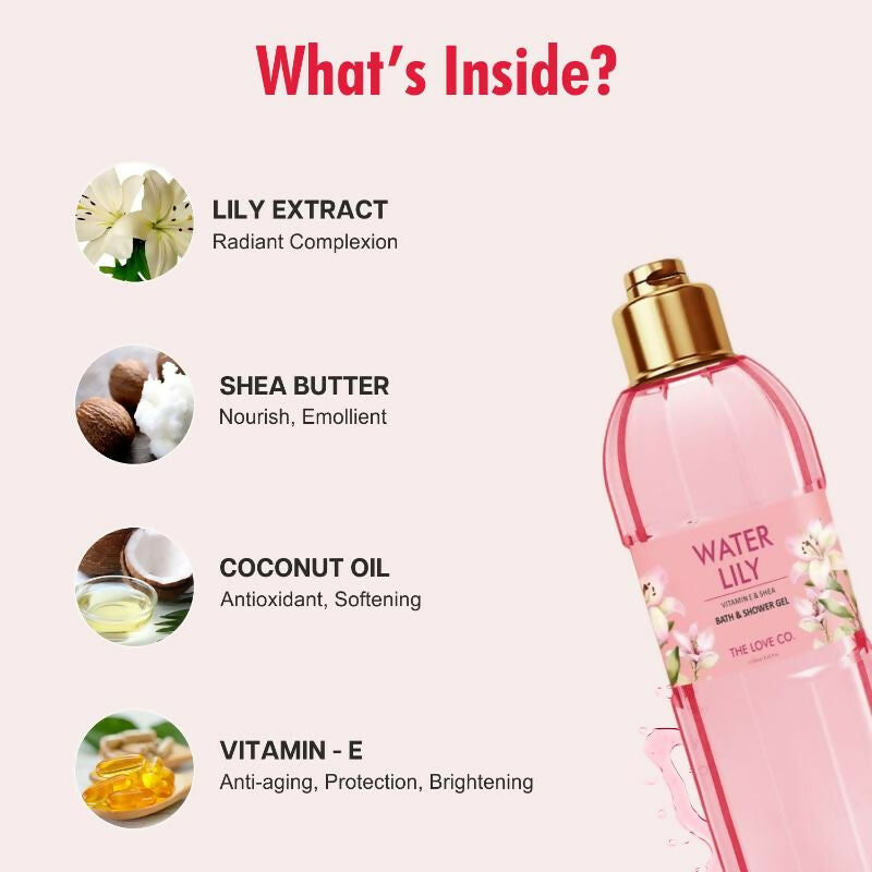 The Love Co. Water Lily - Vitamin E & Shea Bath & Shower Gel