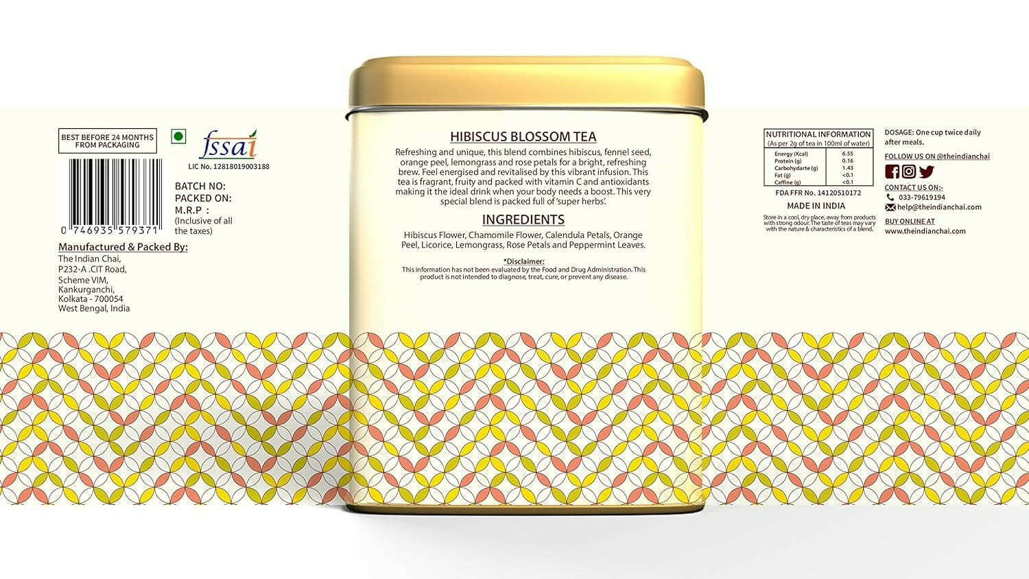 The Indian Chai - Hibiscus Blossom Tea 30 Pyramid Tea Bags