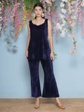 Joban Fashion Navy Blue Velvet Cape Set