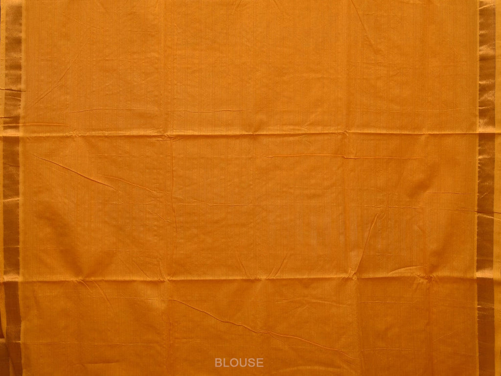 Orange Uppada Cotton Handloom Saree with Grill Pallu Design - Global Threads