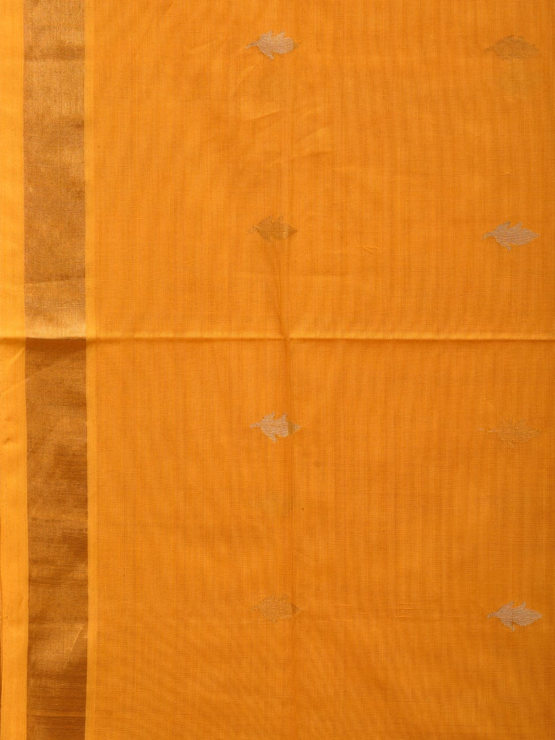 Orange Uppada Cotton Handloom Saree with Grill Pallu Design - Global Threads