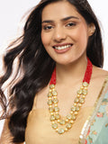 Gold-Toned Red Brass Gold-Polished Necklace - Ruby Raang