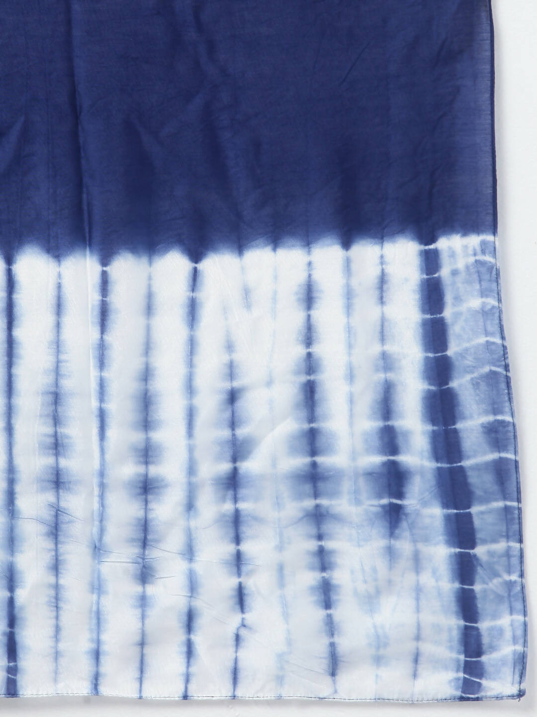 Myshka Women White Blue Tie Dyed Kurta Trousers With Dupatta Set