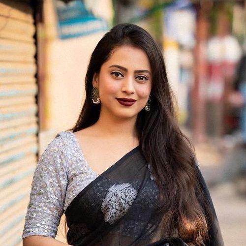 Black Pure Linen Woven Design Saree with Unstitched Blouse - Hiral Fashion
