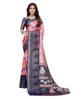 Vamika Navy Blue Chiffon Brasso Bollywood Style Woven Saree (KARUNA NAVY)