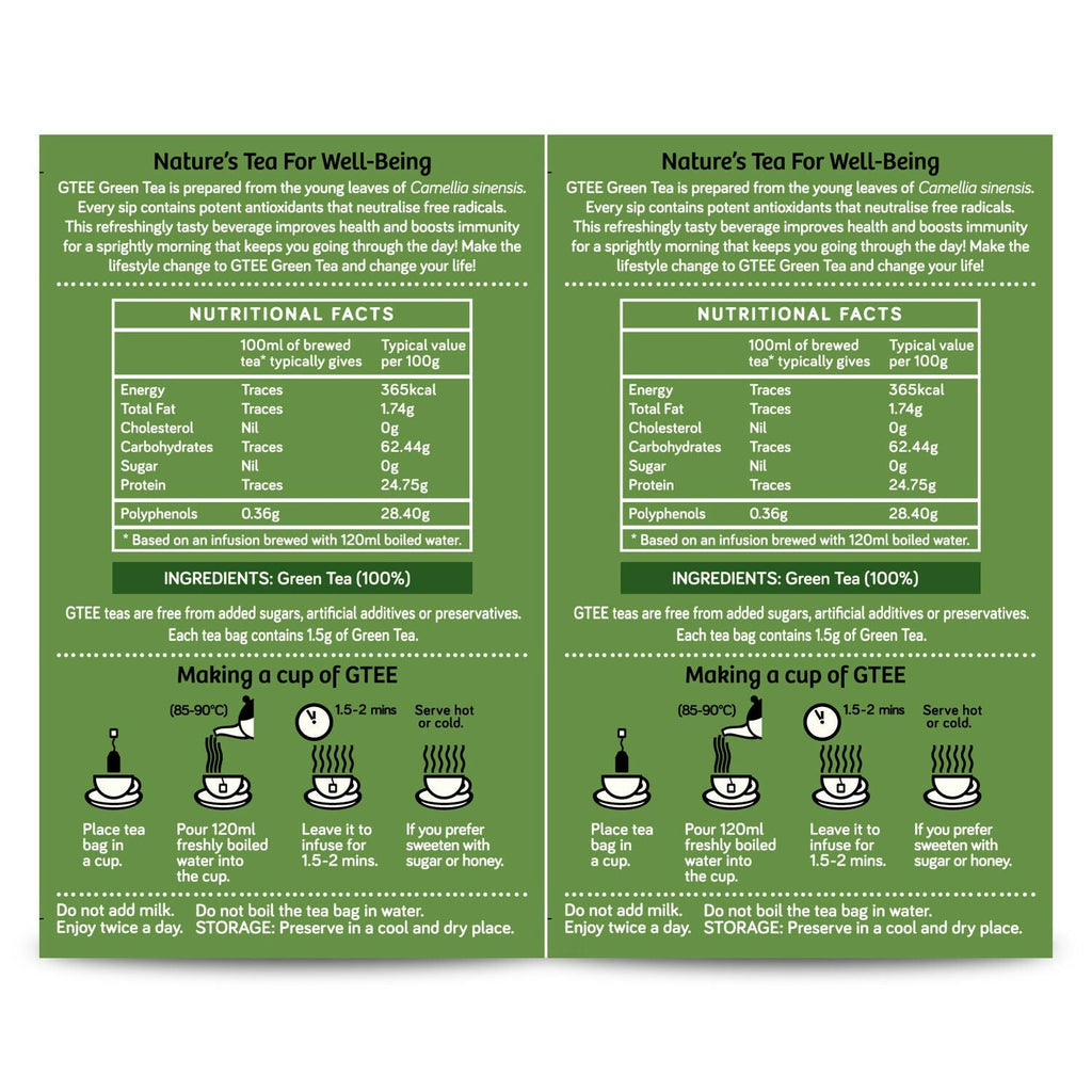 Gtee Green Tea Bags - Regular