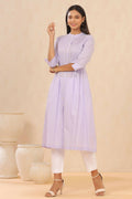 Juniper Women Lilac Cambric Solid A-Line Kurta