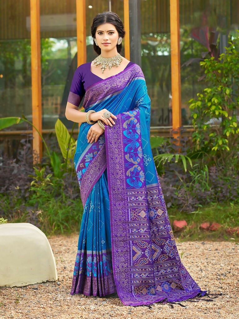 Shree Shyam Fashion Blue Soft Silk Saree