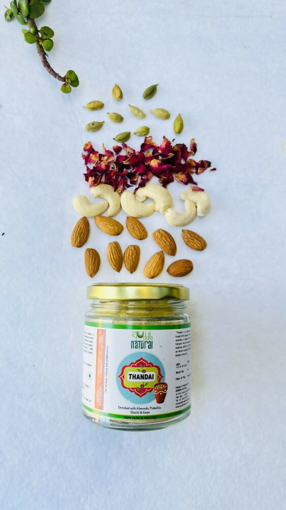 Shuddh Natural Ubtan Based Herbal Gulal, Ayurvedic Thandai Powder, Honey | Holi Gift Hamper
