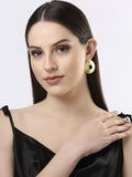 NVR Women Gold-Polished Alloy Triangular Drop Earrings