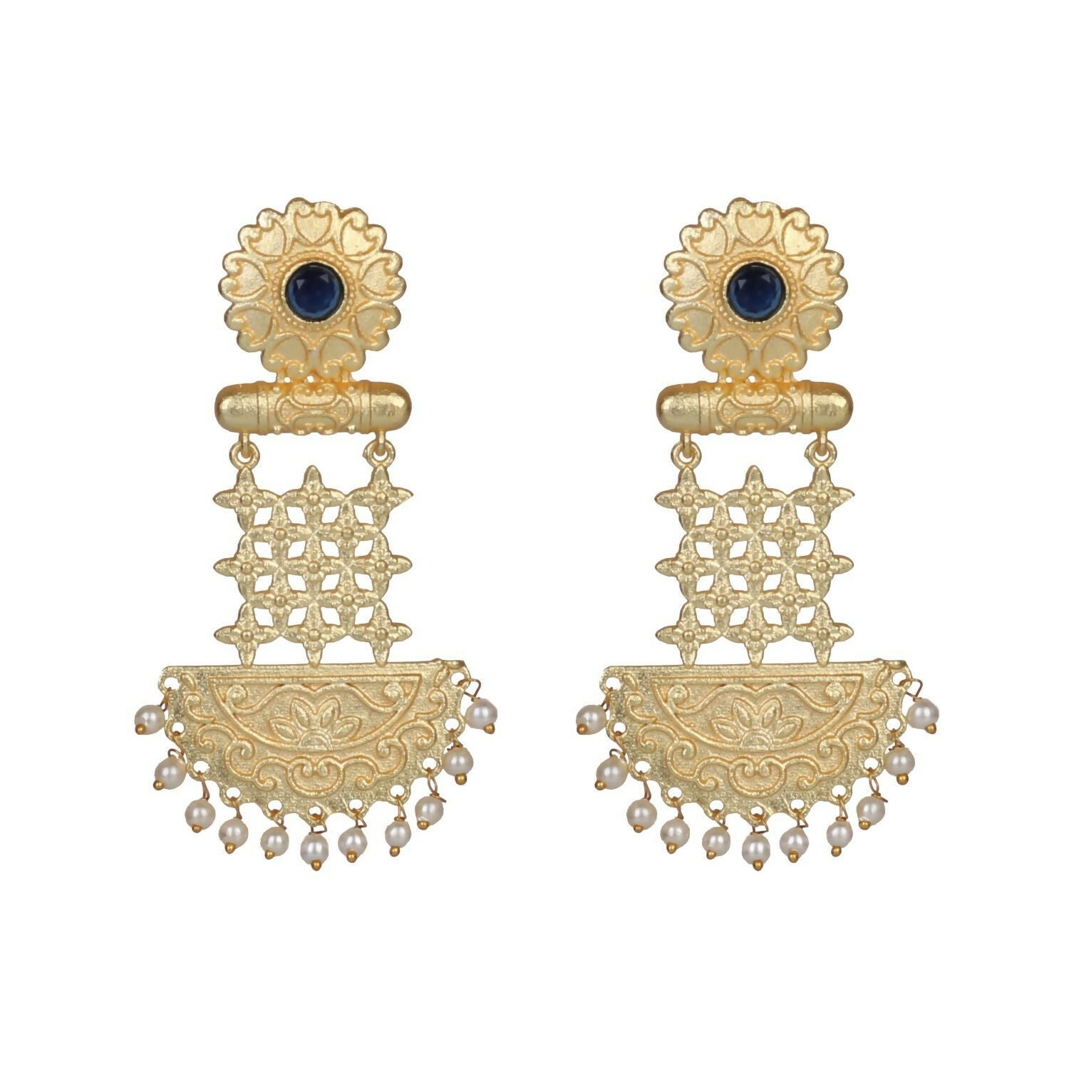 Joban Fashion Women Matte Gold Brass Earrings