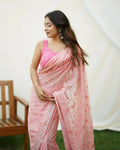 Vamsee Jasmin Peach Uae Georgette Saree