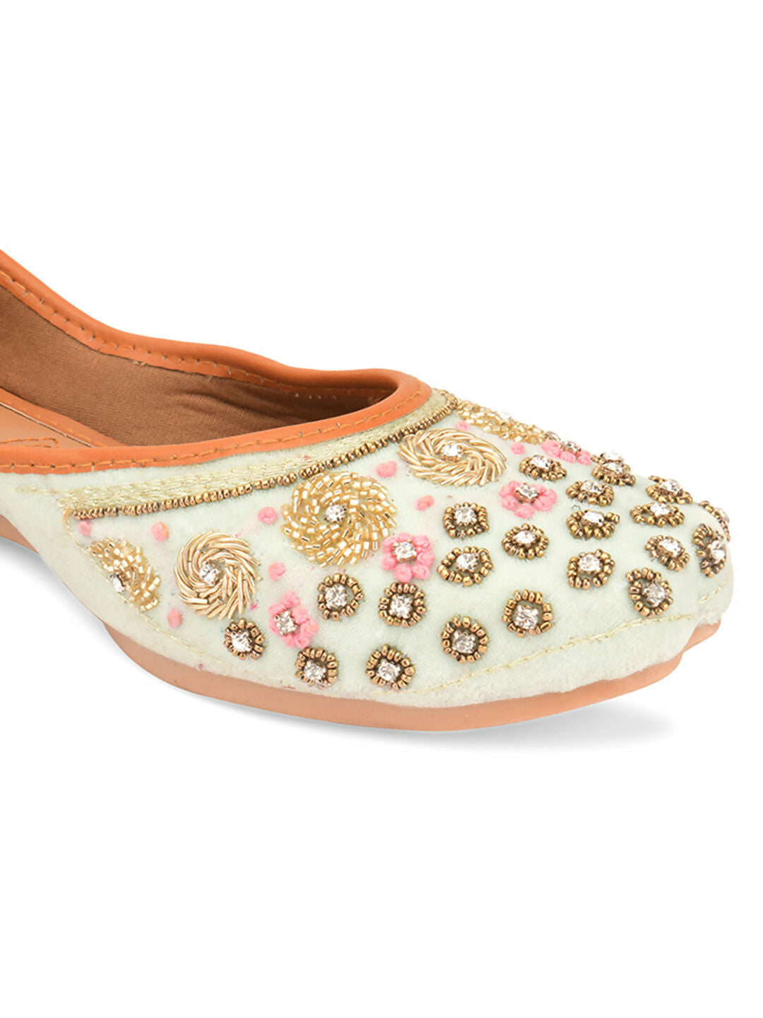 Desi Colour Women Indian Ethnic Footwear-Grey Emb