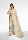 Vamsee White Organza Saree