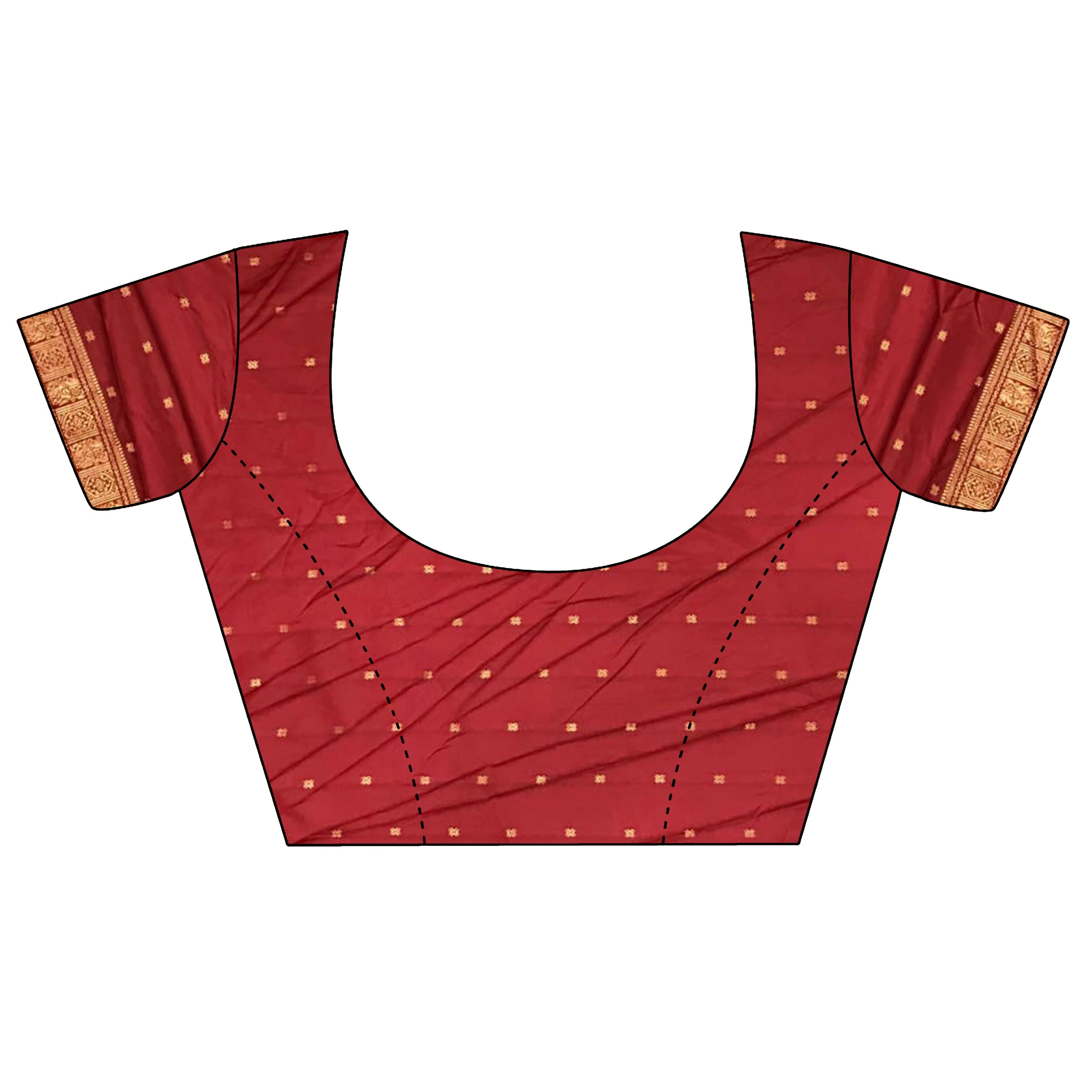 Joban Fashion Peach Banarasi Soft Silk Woven Butti Saree