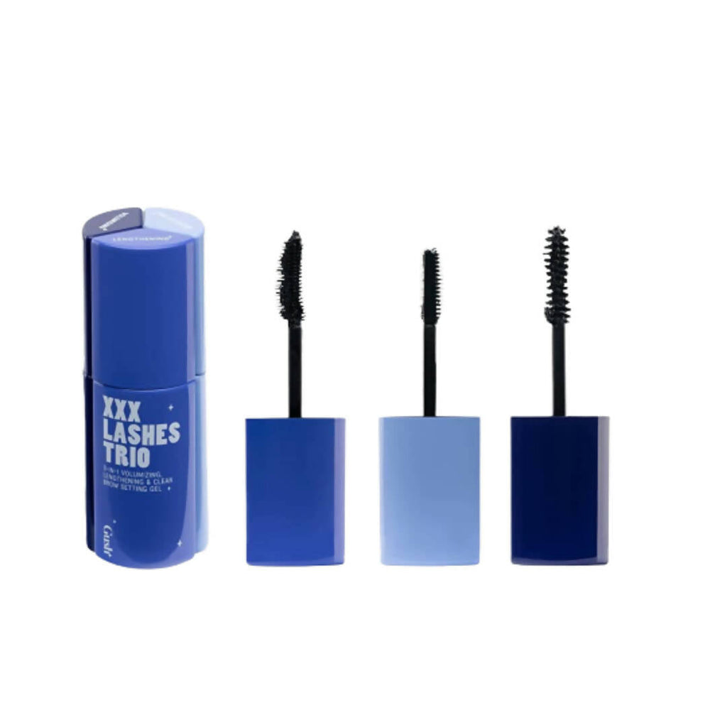 Gush Beauty XXX Lashes Trio- Black Out - 3-in-1 - Lengthening & Clear Brow Setting Gel