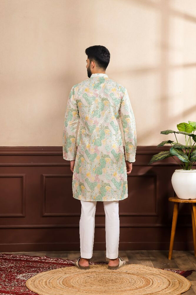 Multy Art Silk Digital Printed, Embroidery Work Kurta Set - Mahotsav