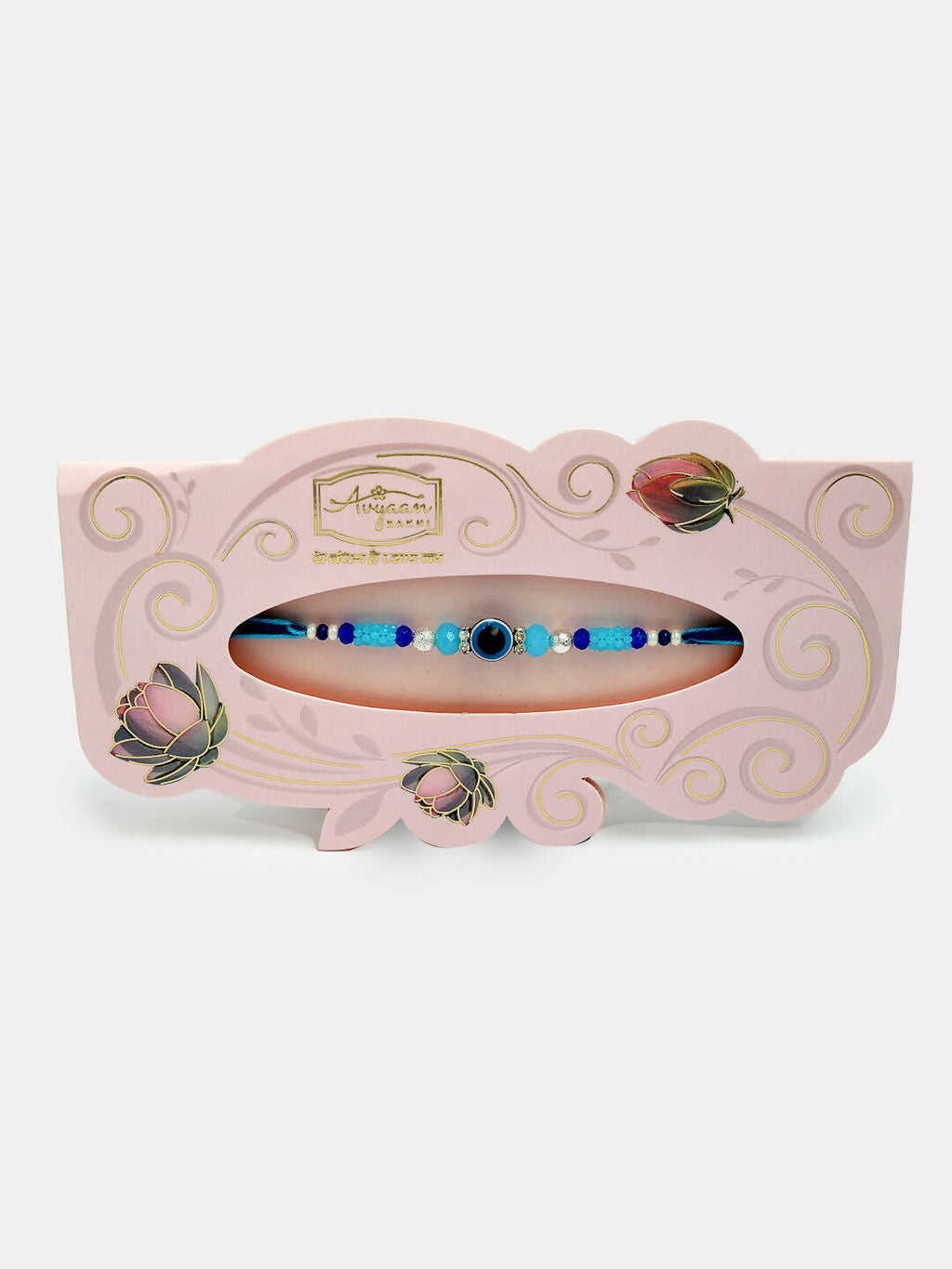 NVR Kids Set of 4 Multicolor Evil Eye & Artificial stone and beads Rakhi With Roli Chawal