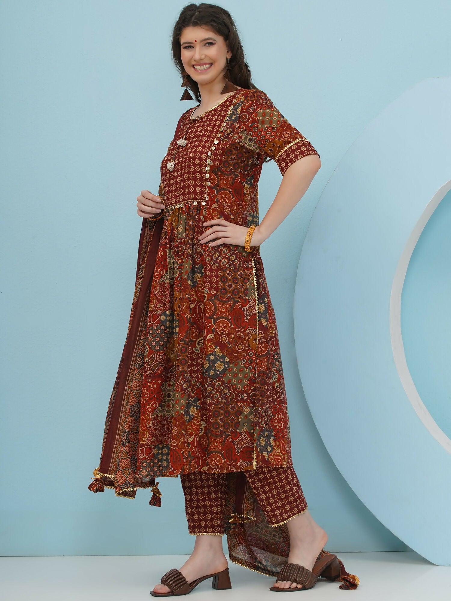 Joban Fashion Brown Suit Set
