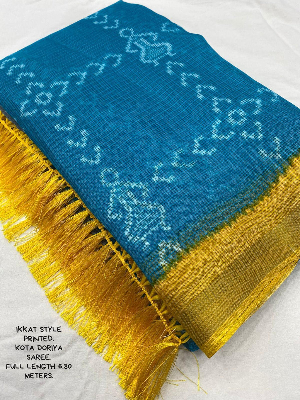 Rama Polycotton Ethnic Motifs Saree with Unstitched Blouse - Hiral Fashion