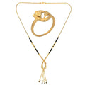 AanyaCentric Gold-Polished Mangalsutra & Ring Set
