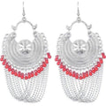 MS Fashion India Latest Fashion Half Moon Earrings With Chains And Red Pearls