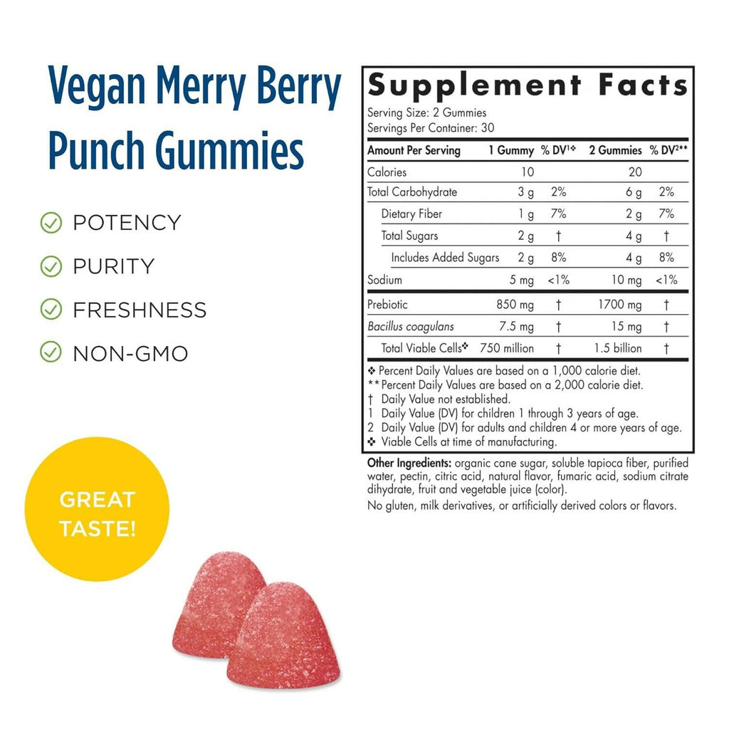Nordic Naturals Kids Nordic Flora Probiotic Gummies with Prebiotics