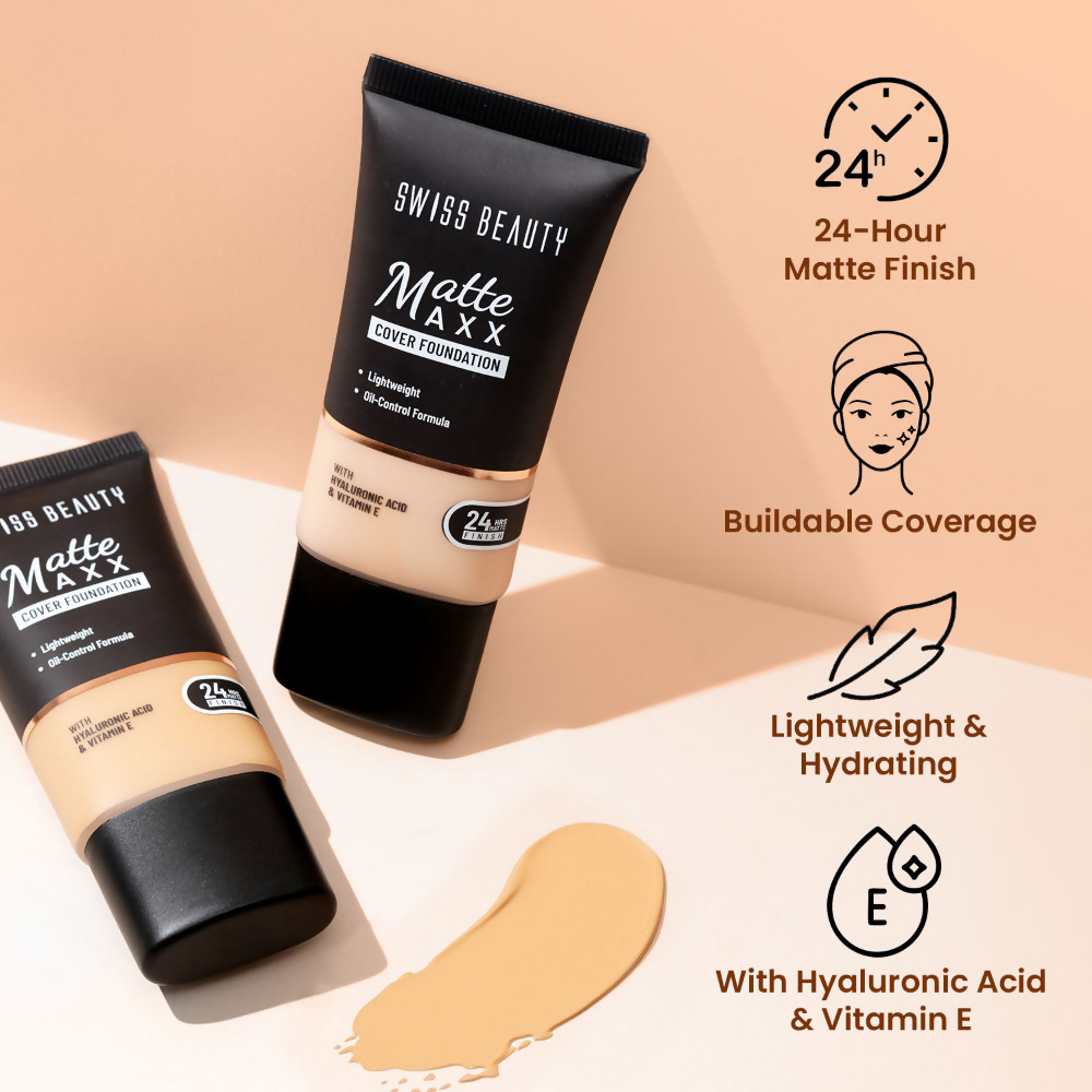 Swiss Beauty Matte Maxx Cover Foundation - 1 Fair Warm