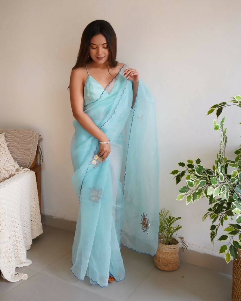 Vamsee Ena Sky Organza Saree