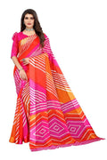 Vamika Pink and Orange Linen Satin Border Saree