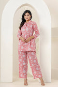 Kaajh Women's Pink Printed Cotton Co-ord Set