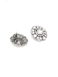 Kundan Earrings (silver) - Ruby Raang