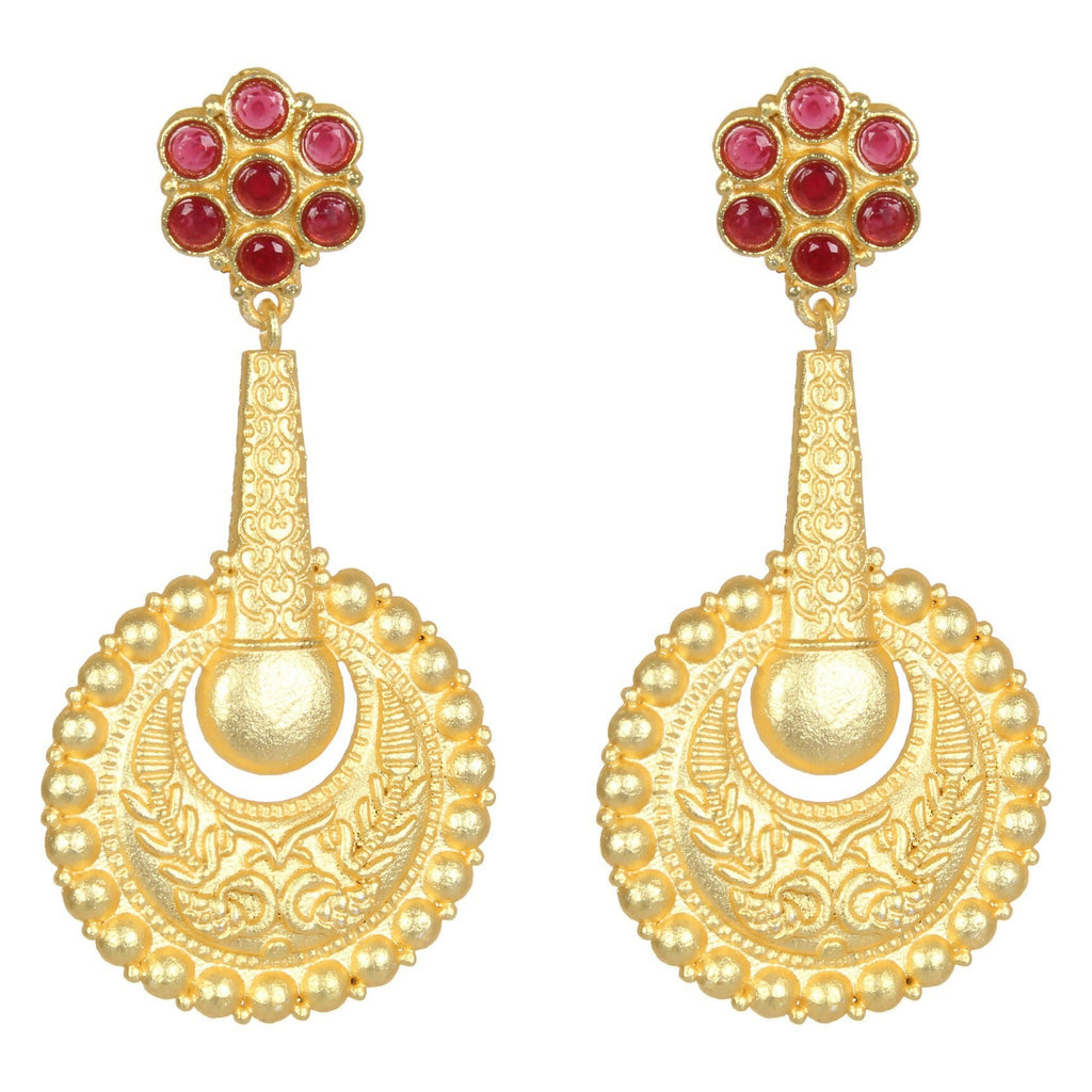 Joban Fashion Women Matte Gold Brass Earrings