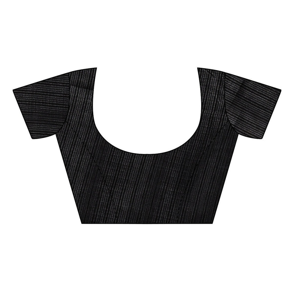 Vamika Black Kalamkari With Jhalar Khadi Silk Saree
