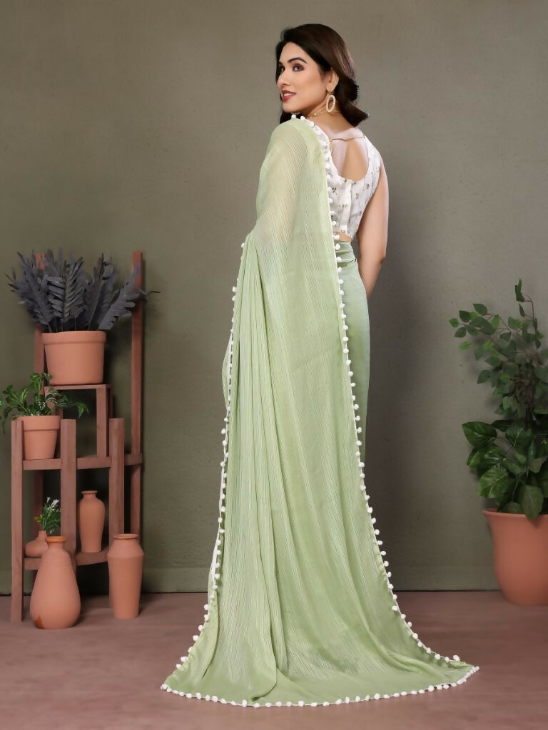 Designer Partywear Pista Banglor Fancy Saree - Kanak