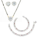 AanyaCentric Gold-Polished Mangalsutra Pendant Earring Set & Silver Plated Anklet