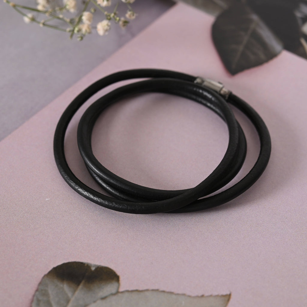 NVR Men Black Wraparound Bracelet