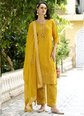 Vegaa Fashion Yellow Viscose Rayon Embroidered Salwar Suit