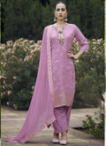 Vegaa Fashion Onion Pink Viscose Rayon Embroidered Salwar Suit