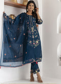 Vegaa Fashion Royal Blue Viscose Silk Embroidered Salwar Suit